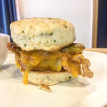 Chicken Biscuit with Cheddar and Bacon